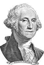 Gravure of George Washington in front of